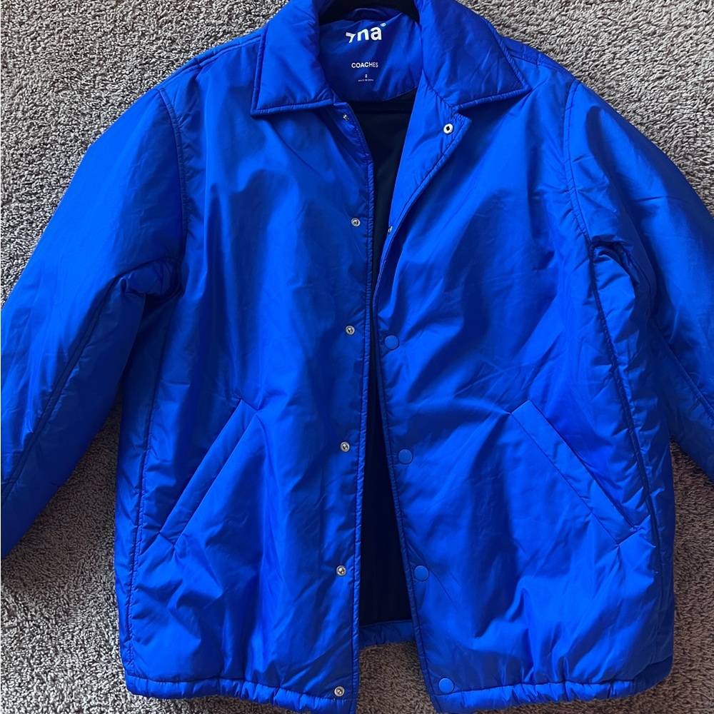 Aritzia Coaches Blue Jacket Medium